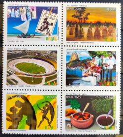 C 2613 Selo Ano do Brasil na Franca Danca Estadio Cordel 2005 Rarissimo