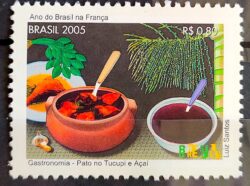 C 2614 Selo Ano do Brasil na França Pato no Tucupi Gastronomia 2005