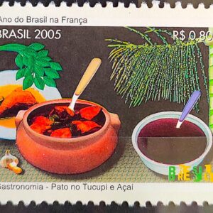 C 2614 Selo Ano do Brasil na França Pato no Tucupi Gastronomia 2005