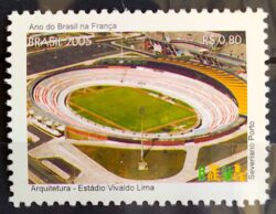 C 2616 Selo Ano do Brasil na França Estádio Vivaldo Lima Futebol 2005