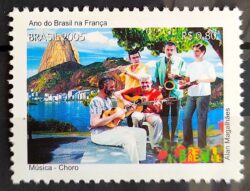 C 2617 Selo Ano do Brasil na França Choro Chorinho Música 2005