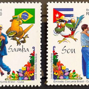 C 2627 Selo Emissao Conjunta Brasil Cuba Samba e Son Bandeira Danca Ave 2005 Serie Completa