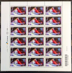 C 3700 Selo Serie Mercosul Transporte Publico Metro de Salvador 2017 Folha