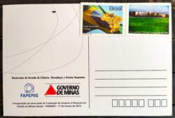 Cartão Postal 034 FAPEMIG 2014 Selo Personalizado Minas Gerais Prédio 03