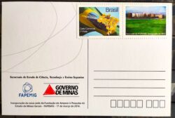 Cartão Postal 034 FAPEMIG 2014 Selo Personalizado Minas Gerais Prédio 04