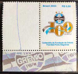 SP 05 Selo Personalizado Gremio 2003 Vinheta Branca e Distintivo Abaixo Esquerda