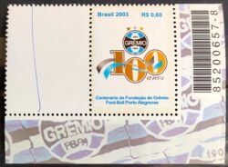 SP 05 Selo Personalizado Gremio 2003 Vinheta Branca e Distintivo e Codigo de Barras