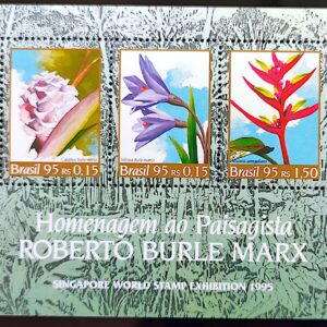 B 100 Bloco Homenagem ao Paisagista Roberto Burle Marx Singapura Flor 1995