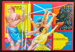 B 102 Bloco 300 Anos da Morte de Zumbi dos Palmares Mapa Africa 1995