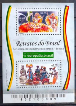 B 167 Bloco Retratos do Brasil Relacoes Diplomaticas Belgica Carnaval Musica 2011