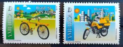 C 1885 Selo Veiculos Postais Bicicleta e Moto Serviço Postal 1994 Serie Completa
