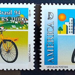 C 1885 Selo Veiculos Postais Bicicleta e Moto Serviço Postal 1994 Serie Completa