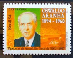 C 1904 Selo Oswaldo Aranha Presidente da Assembleia Geral da ONU 1994