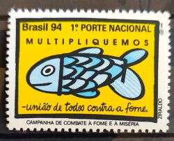 C 1909 Selo Campanha de Combate à Fome e à Miséria Peixe 1994