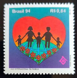 C 1911 Selo Ano Internacional da Familia Coracao Flor 1994