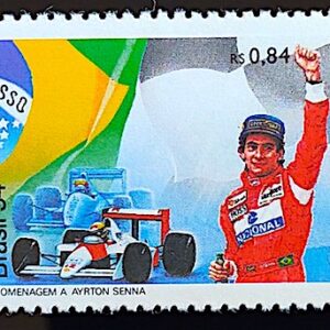 C 1921 Selo Ayrton Senna Bandeira Carro F1 1994 Serie Completa