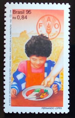 C 1937 Selo ONU Alimentacao e Agricultura Crianca 1995