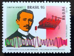 C 1941 Selo Guglielmo Marconi Cientista Radiodifusao Comunicação Radio Italia 1995