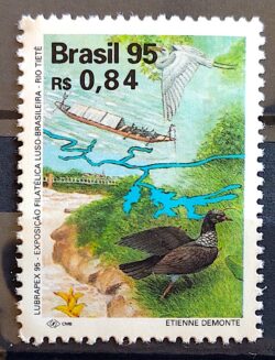 C 1964 Selo Lubrapex Barco Ave Peixe Rio Tietê 1995