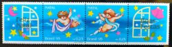 C 1981 Selo Natal Anjo Religiao 1995 Setenant Com Vinheta