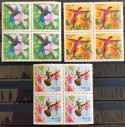 C 1993 Selo Beija Flor Ave Fauna Flora 1996 Quadra Serie Completa