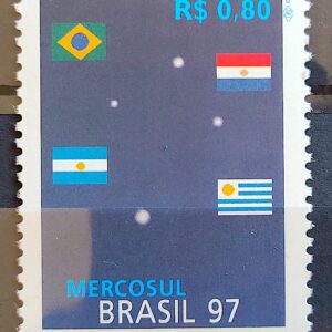 C 2044 Selo Mercosul Bandeira Paraguai Argentina Uruguai 1997