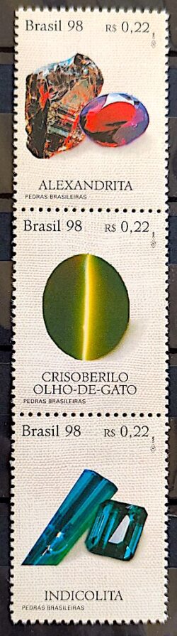 C 2069 Selo Pedras Brasileiras Mineral Joia 1998 Serie Completa