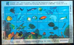 C 2089 Selo Oceanos Fauna Marinha Peixe Golfinho Tartaruga 1998 Folha