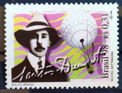 C 2143 Selo Santos Dumont Aviao Aviacao Personalidade 1998 Serie Completa