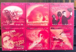 C 2145 Selo Cinema Brasileiro Filme Glauber Rocha Chanchada 1998 Sextilha