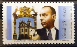 C 2151 Selo Rodrigo de Melo Franco Igreja Jornalista Escritor 1998