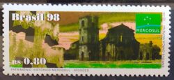 C 2158 Selo Patrimonio Historico Mercosul Missoes Igreja 1998