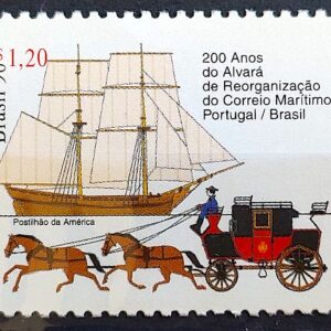 C 2167 Selo Alvara de Reorganizacao do Correio Maritimo Portugal Navio Cavalo Carruagem 1998