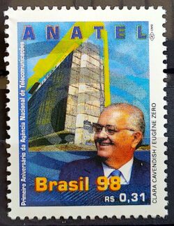 C 2177 Selo Agencia Nacional de Telecomunicacoes Anatel Comunicacao Sergio Motta 1998