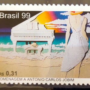C 2228 Selo Antonio Carlos Jobim Piano Música Praia 1999