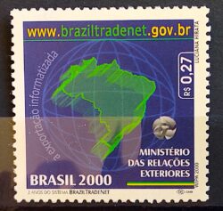 C 2275 Selo Ministério das Relações Exteriores Mapa Braziltradenet 2000