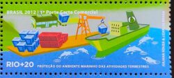 C 3209 Selo Rio + 20 Ambiente Marinho Navio Golfinho Doca Contêiner 2012