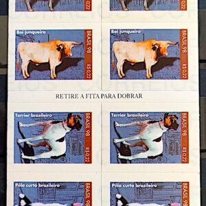 CD 24 Caderneta Selo Regular Racas Brasileiras Cabra Jumento Boi Vaca Cachorro Gato 1998