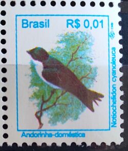 Cód RHM 710 Selo Regular Passaros Urbanos Andorinha Domestica Ave 1994