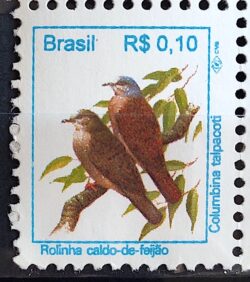 Cód RHM 713 Selo Regular Pássaros Urbanos Rolinha Caldo de Feijão Ave 1994