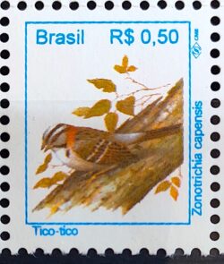 Selo Regular RHM 715 Passaros Urbanos Tico Tico Ave 1994