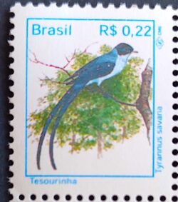 Selo Regular RHM 741 Passaros Urbanos Tesourinha Ave 1997