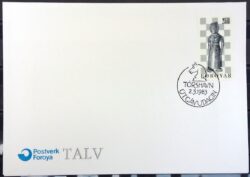 X 0001 Envelope Xadrez Cavalo Ilhas FAROE FDC 1983