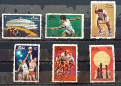 X 0035 Selo Xadrez Cuba Basquete Ciclismo Bicicleta Olimpiada 1969