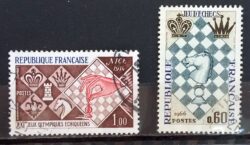 X 0037 Selo Xadrez França Mão Cavalo 1972