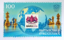 X 0135 Selo Xadrez Quirguistao Kyrgyzstan Baku 2016