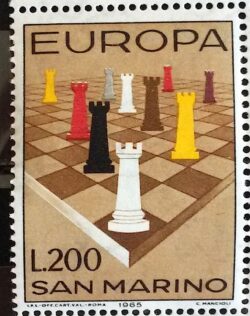X 0147 Selo Xadrez San Marino Torre 1965