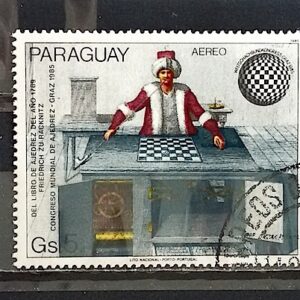 X 0172 Selo Xadrez Paraguai 1985