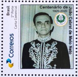 PB 161 Selo Personalizado João Cabral de Melo Neto Literatura Gomado 2020