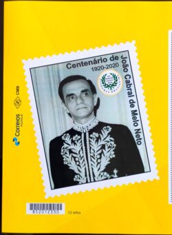 PB 161 Selo Personalizado João Cabral de Melo Neto Literatura Gomado 2020 Vinheta